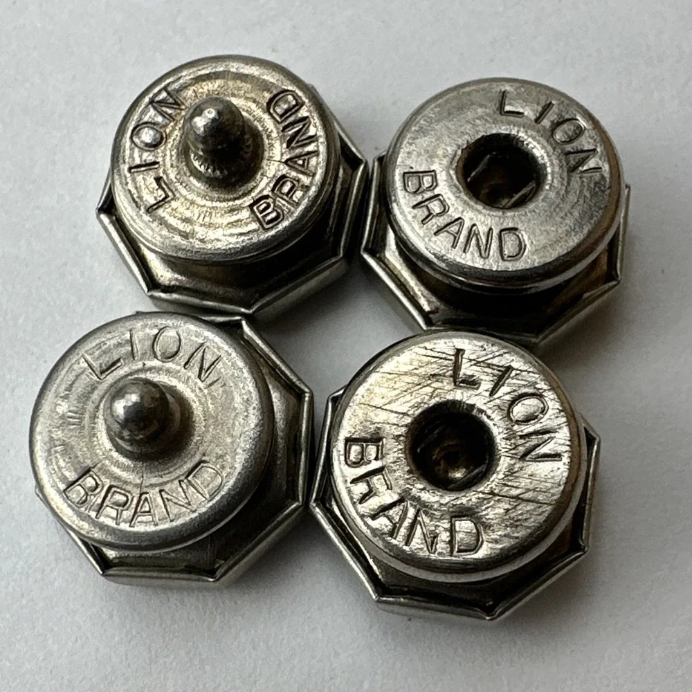 Antique Art Deco 1930s Simple Lion Brand Mother of Pearl Cufflinks